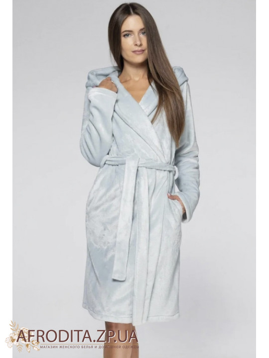 Женский теплый халат Shato 2118 grey silver