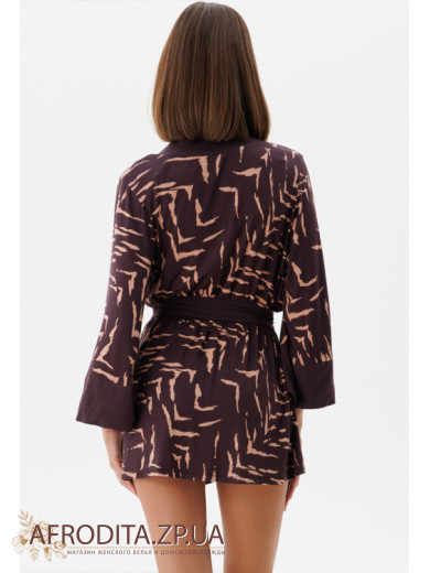 Жіночий короткий халат із віскози Roksana 82818