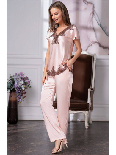 Пижама шелковая с брюками "Мерелин" 3106 