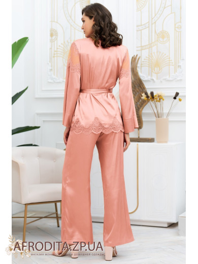 Жіноча шовкова піжама зі штанами Аурелія 3896