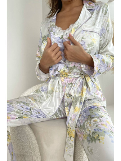 Жіноча шовкова піжама зі штанами "Ліліанна" 3256