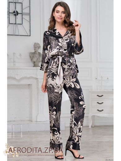 Піжама жіноча зі штанами атласна "Да Вінчі" 8446