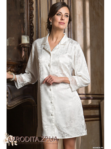 Женский халат на пуговицах  белый "Ангелина" 9537