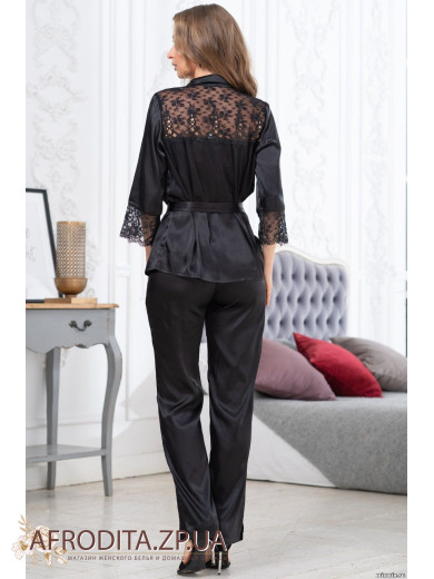 Жіноча шовкова піжама зі штанами Едіта 3676