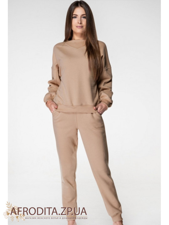 Жіночий костюм зі штанами Wiktoria 1118 бежевий