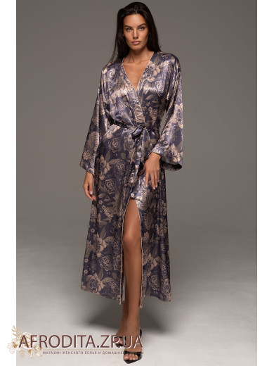 Длинный шелковій халат Джаконда 4689