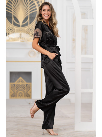 Жіноча шовкова піжама зі штанами Реджина 3906