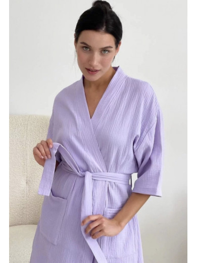 Муслиновый халат лавандового цвета Cosy 82949