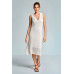 В'язана літня сукня білого кольору Iconique IC26-105