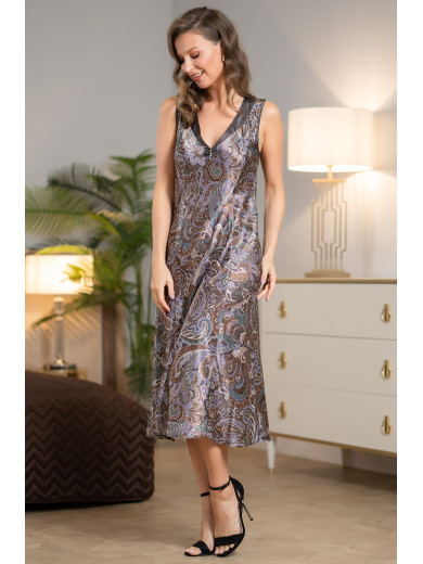 Длинная женская сорочка шелковая Джина 3817