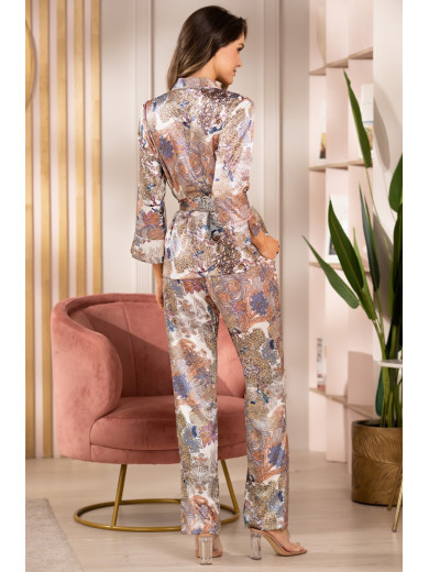 Жіноча шовкова піжама з брюками "Міа" 3866