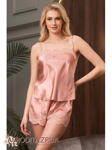 Женская шелковая пижама с шортами Аурелия 3892