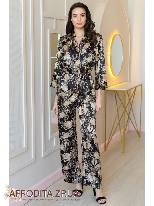 Жіноча шовкова піжама зі штанами Ясміна 3665