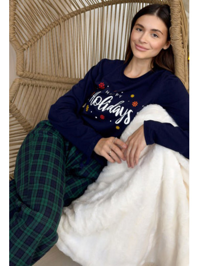 Женская пижама со штанами из фланели Cosy 82617