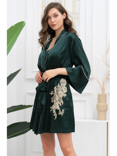 Жіночий шовковий халат Фелліні 3913