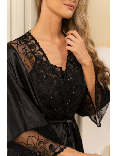 Жіночий шовковий халат Багіра 4433