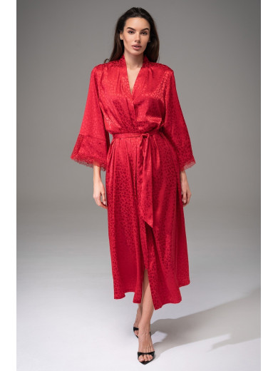 Жіночий довгий халат Джоанна 7319-2 червоний