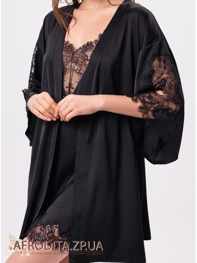 Шовковий жіночий халат Shato 2601/1 black