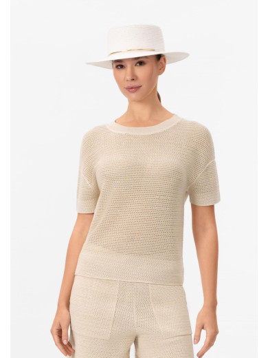 Белая соломенная шляпа Marc & Andre HA25-13