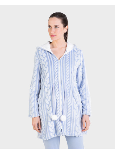 Теплий жіночий халат на блискавці Massana L736247