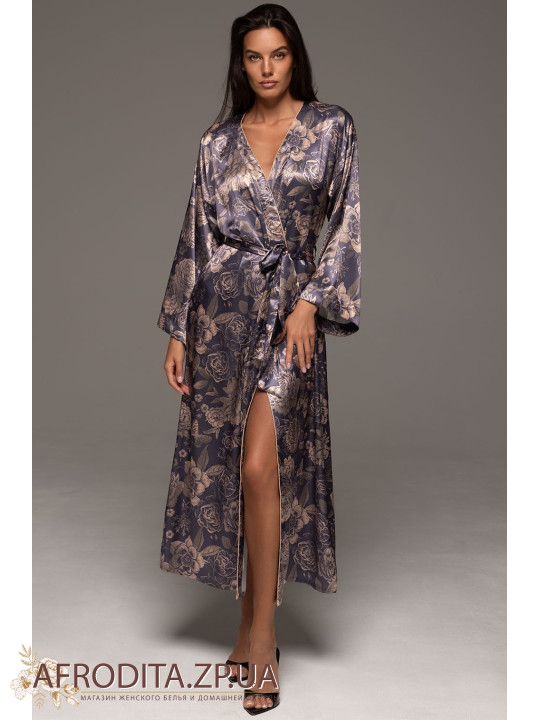 Длинный шелковій халат Джаконда 4689