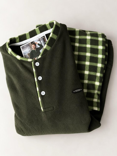Мужская флисовая пижама хаки PIJAMONI PJ6100-9
