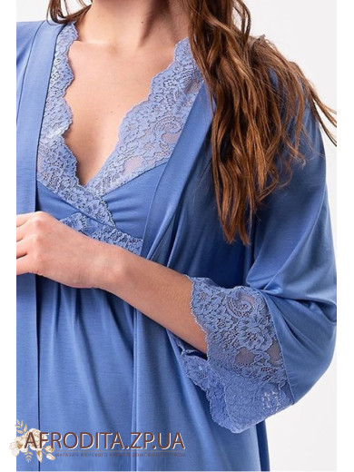 Халат жіночий з віскози Shato 2625/1 блакитний