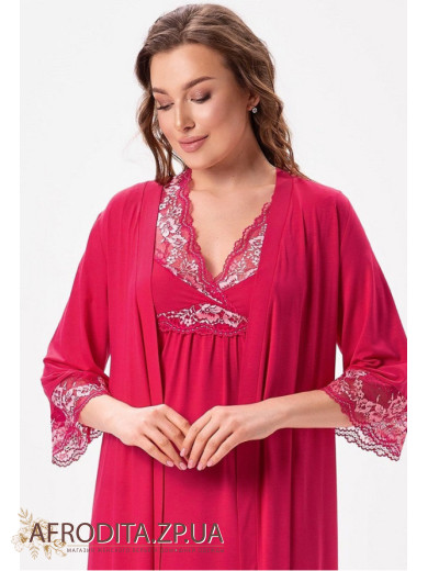  Жіночий халат із віскози Shato 2625/1 малиновий