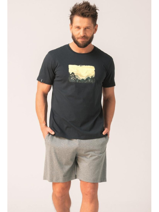 Мужская пижама с шортами Key 82790 из хлопка