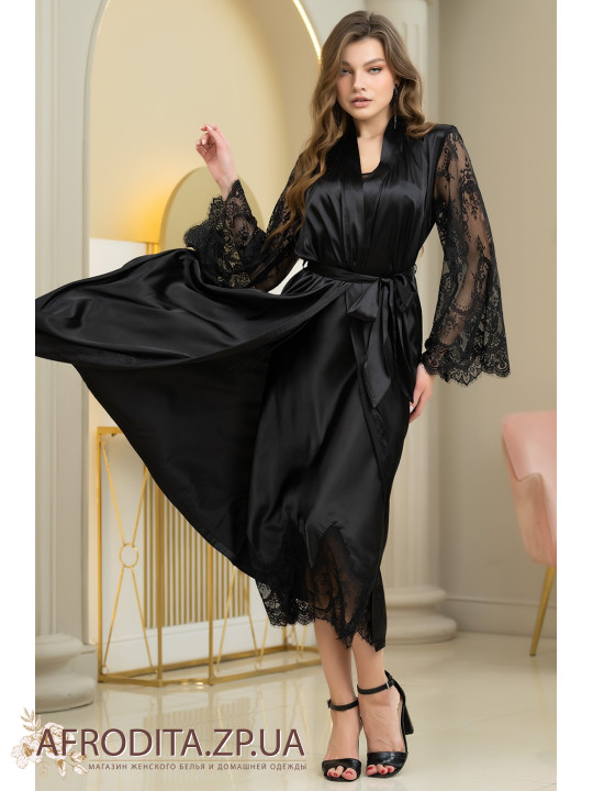 Длинный атласный халат Эстер 7299