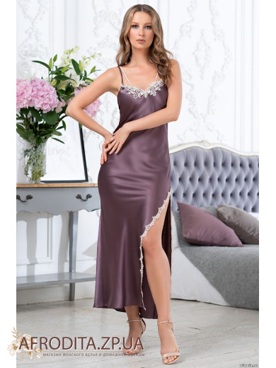 Длинная шелковая ночная сорочка Бриджит 3688 
