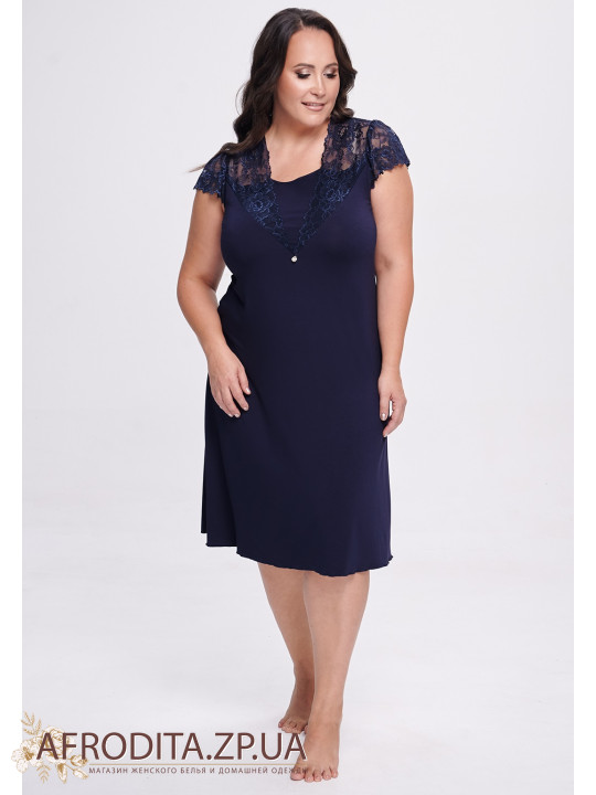 Ночная рубашк из вискозы Shato 2340 темно-синий