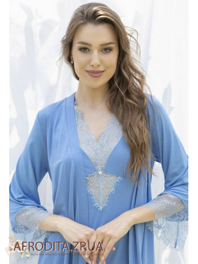 Жіночий халат із віскози Shato 2311/1 блакитний