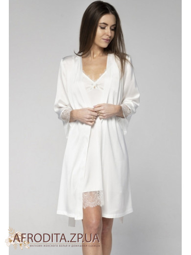 Женский атласный халат Shato 2210/1 белый