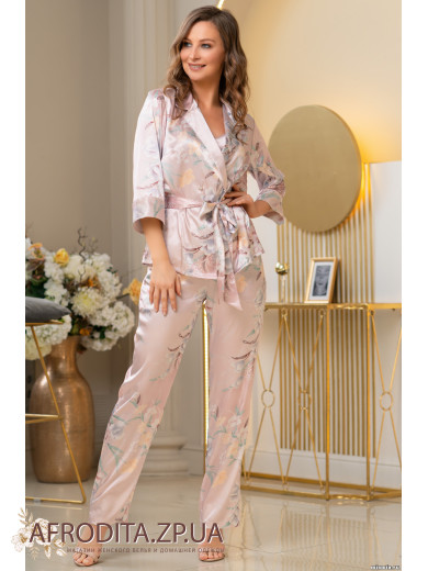 Пижама женская с брюками "Милинда" 3725 шелковая
