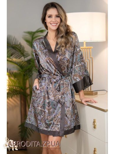  Жіночий шовковий халат Джина 3813