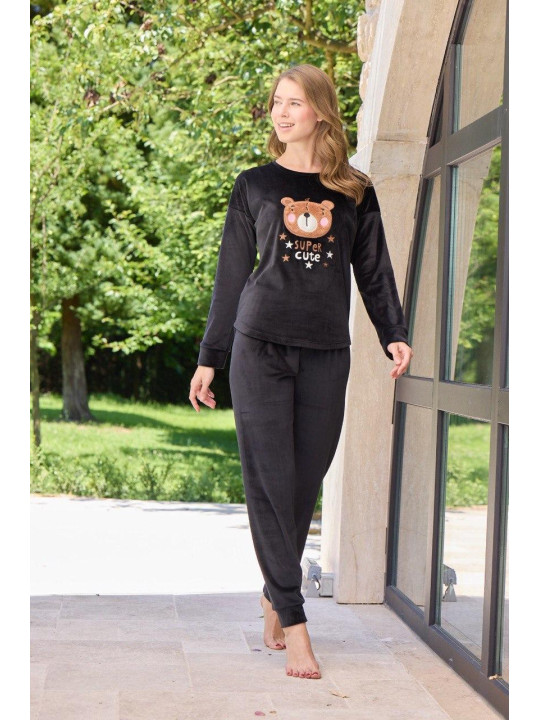 Жіноча велюрова тепла піжама PIJAMONI PJ4200