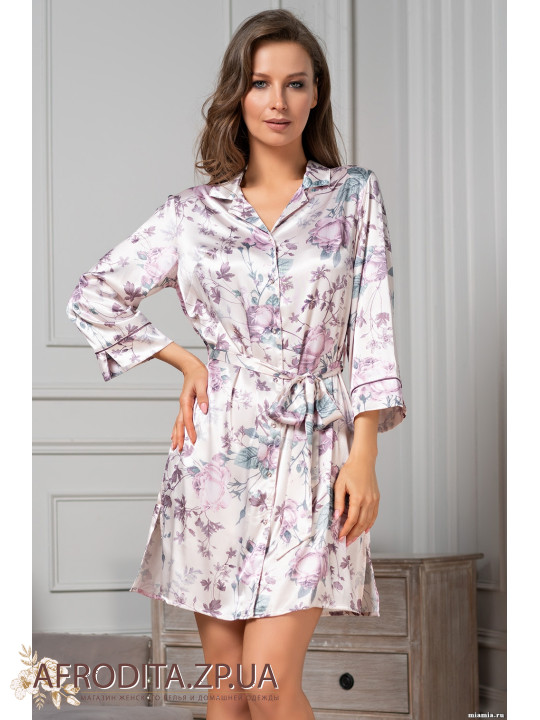 Женский шелковый халат на пуговицах "Миракл" 3547