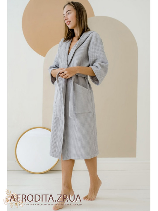 Вафельний жіночий халат Cosy 82811