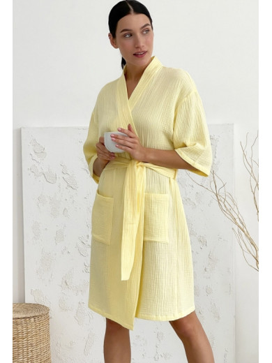 Желтый муслиновый халат Cosy 82922