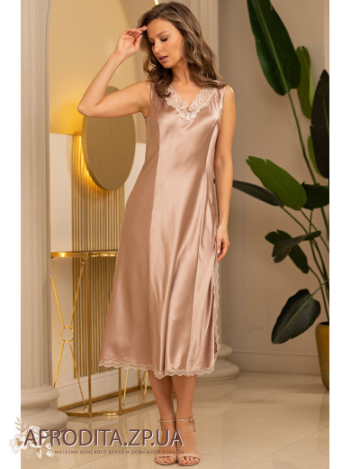 Длинная шелковая ночная сорочка Даниель 3878