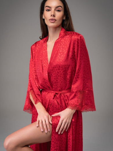 Жіночий довгий халат Джоанна 7319-2 червоний