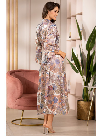 Жіночий довгий шовковий халат "Міа" 3869