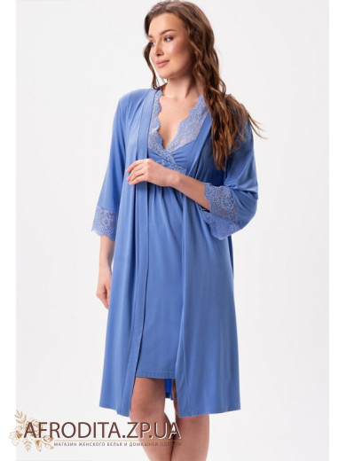 Халат жіночий з віскози Shato 2625/1 блакитний