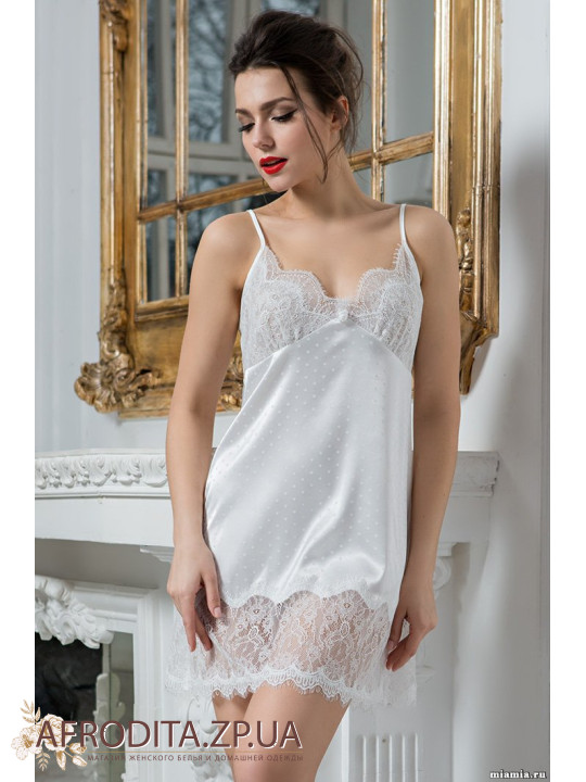  Жіноча нічна сорочка біла "Принцеса" 8044