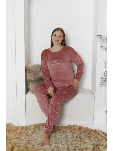 Жіноча велюрова тепла піжама PIJAMONI PJ4230-2