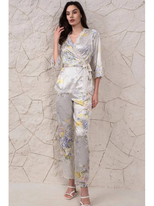 Шелковая женская пижама с брюками "Лилианна" 5995