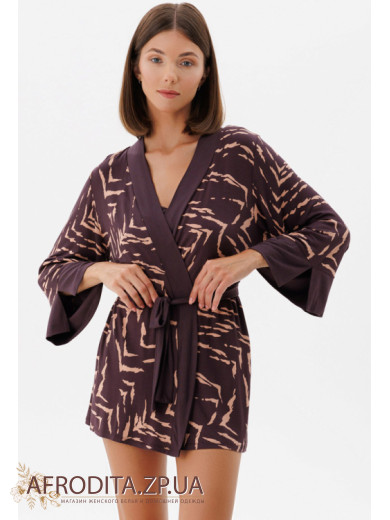 Жіночий короткий халат із віскози Roksana 82818