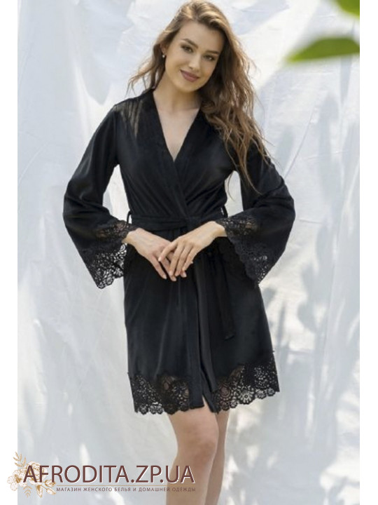 Жіночий велюровий халат Shato 2326 black