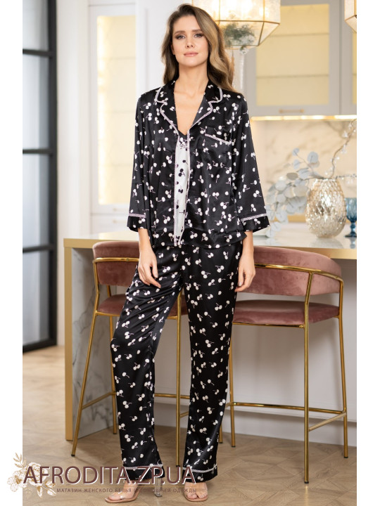 Пижама женская со штанами "Зимняя Вишня" 7158